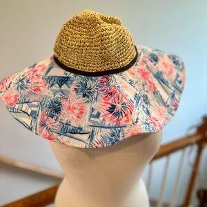 Lilly Pulitzer Floral Wide Brim Hat